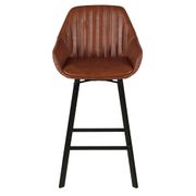 Chaise de bar pivotante effet cuir marron - Moss