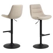 Chaise de bar pivotante réglable h…cm en tissu beige - Adisa