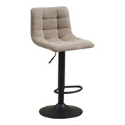 Chaise de bar pivotante réglable h61/82cm en tissu gris - Mikel