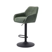 Chaise de bar pivotante réglable h69/84cm en tissu vert forêt - Avola
