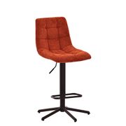 Chaise de bar réglable h64/85cm en tissu matelassé terracotta - Lilly