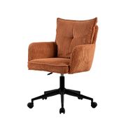 Chaise de bureau à roulettes en velous côtelé caramel - Moda