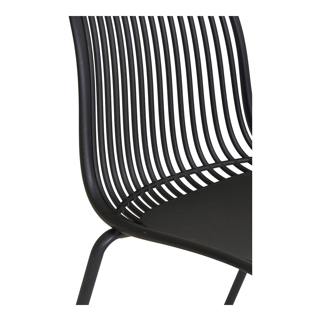 Chaise de Jardin en plastique noir - Briana