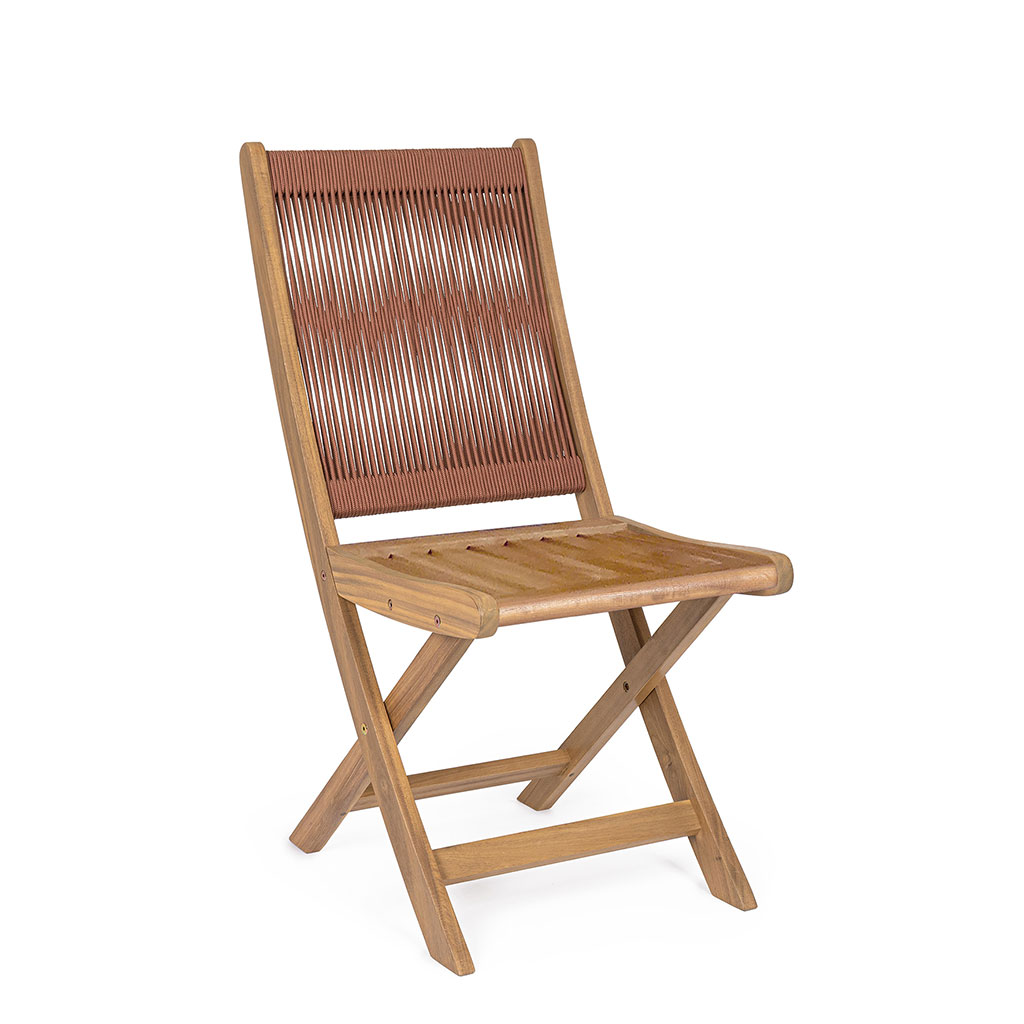 Chaise de jardin pliante en bois d'acacia corail - Danubio