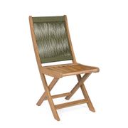 Chaise de jardin pliante en bois d'acacia vert olive - Danubio