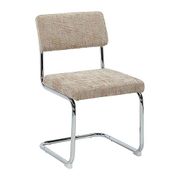 Chaise de salle à manger en fer et tissu beige - Estepan