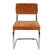 Chaise de salle à manger en fer et tissu terracotta - Estepan