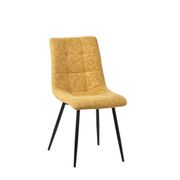 Chaise de salle à manger en microfibre matelassé moutarde - Lilly