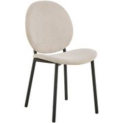 Chaise de salle à manger en tissu beige - Caso