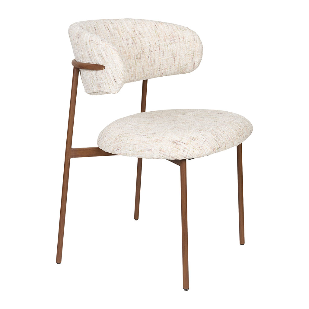 Chaise de salle à manger en tissu beige - Claes