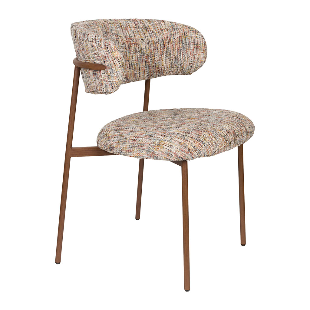 Chaise de salle à manger en tissu multicolore - Claes