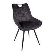 Chaise de salle à manger en velours gris - dana