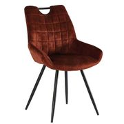 Chaise de salle à manger en velours rouille - Dana
