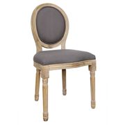 Chaise medaillon en bois d'hévea grise