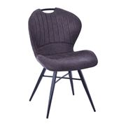 Chaise salle à manger en microfibre anthracite - Vicky
