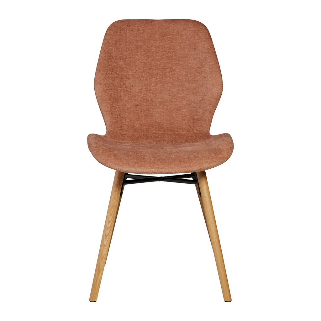 Chaise salle à manger en tissu soft touch marron nèfle - Keri