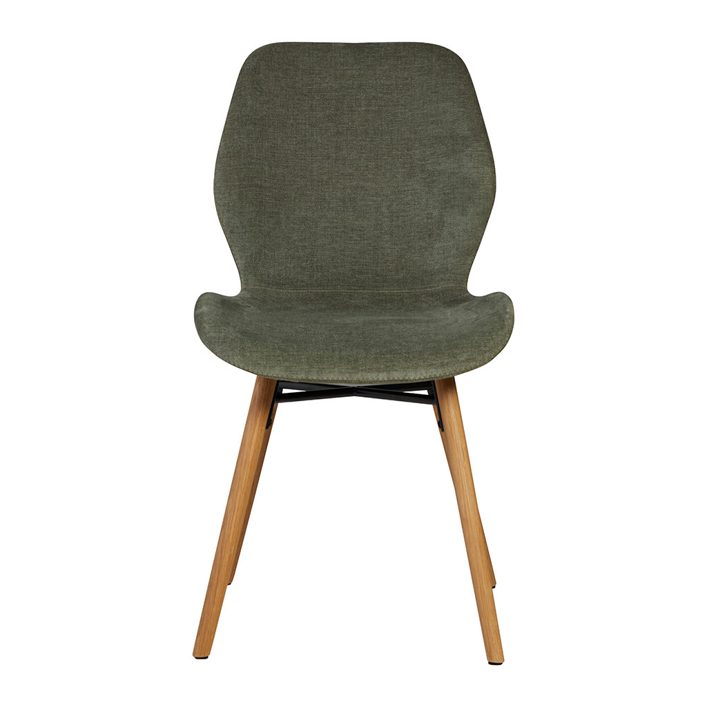 Chaise salle à manger en tissu soft touch vert bouteillle - Keri