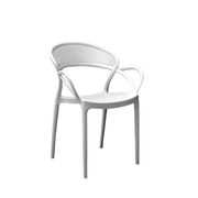 Chaise exterieur blanc en plastique Sacha empilable