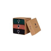 Chaussettes vegan x3 bleu marine, vert foncé et rose brique 43/46
