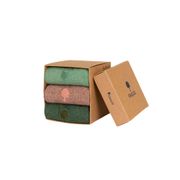 Chaussettes vegan x3 rose chiné, vert clair et foncé 39/42