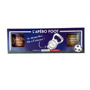 Coffret apéro-foot rillettes de poulet, houmous et un décapsuleur