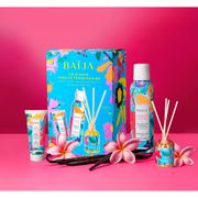 Coffret cadeau mousse de douche, crème mains et bouquet parfumé vanille frangipane - Ile d'azur