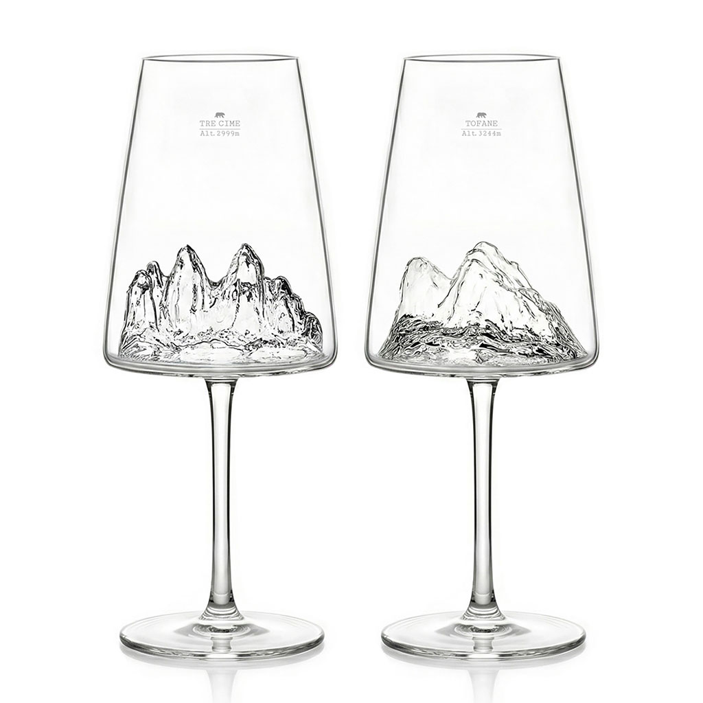 Coffret de 2 verres à vin Tofane et Tre cime di la Lavaredo 40cl - Topographic
