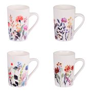 Coffret de 4 mugs en porcelaine 35cl - Flor