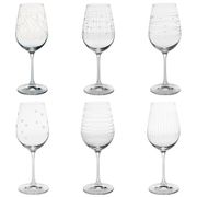 Coffret de 6 verres à pied en cristallin 35cl - Graphik