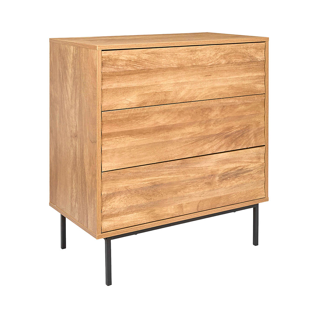 Commode 3 tiroirs en bois h78cm - Célia