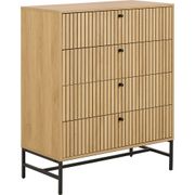 Commode 4 tiroirs en bois naturel h100cm - Albany