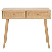 Console 2 tiroirs en bois naturel - Baia 