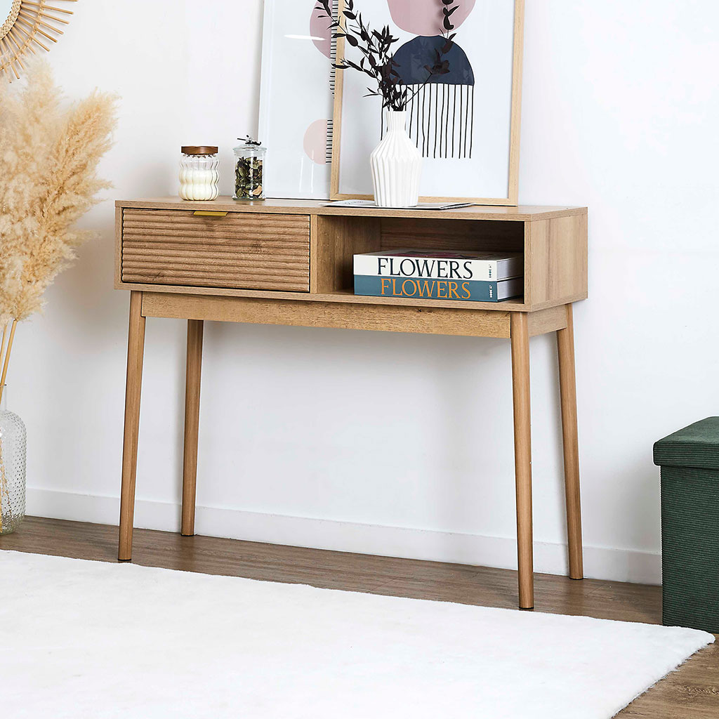 Console en bois 1 tiroir 1 niche - Tiphaine