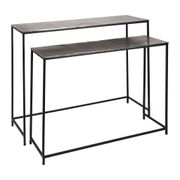 Console gigogne (x2) en fer argenté - Felia