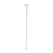 Cordon électrique en tissu naturel et blanc pour suspension 80cm