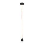 Cordon électrique pour suspension en tissu naturel et noir E27 0.80M