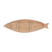 Coupelle poisson 3 compartiments en acacia naturel 42x13cm - Dalbert