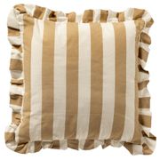 Coussin carré en tissu rayé crème 45x45cm - Bella