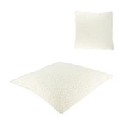 Coussin en tissu bouclette blanc cassé 45x45cm