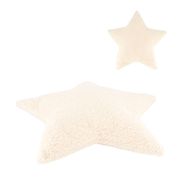 Coussin étoile en tissu bouclette crème 58x58cm - Teddy