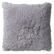 Coussin fluffy 60x60cm micro chip gris clair