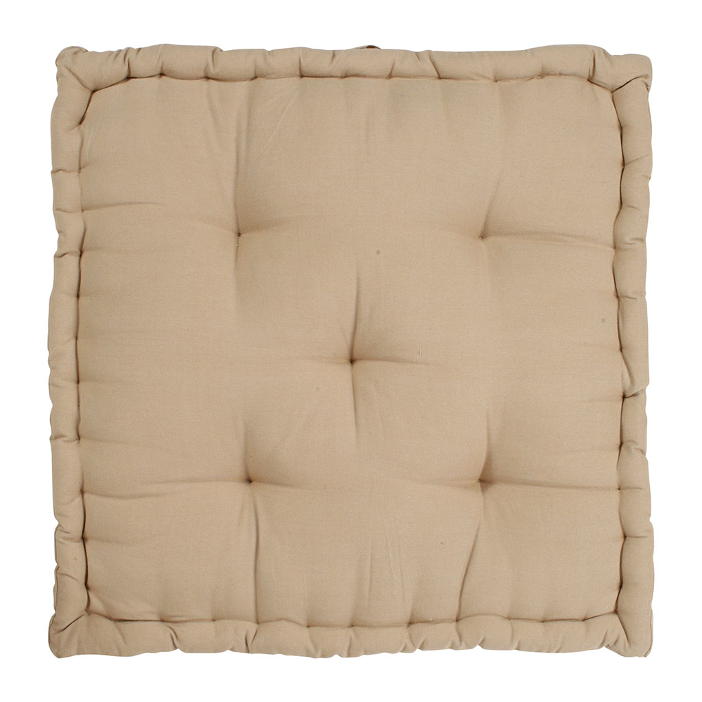 Coussin matelas chambray beige en coton