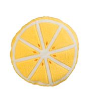 Coussin rond citron en tissu jaune d37cm