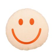 Coussin Smiley en coton pêche d45cm