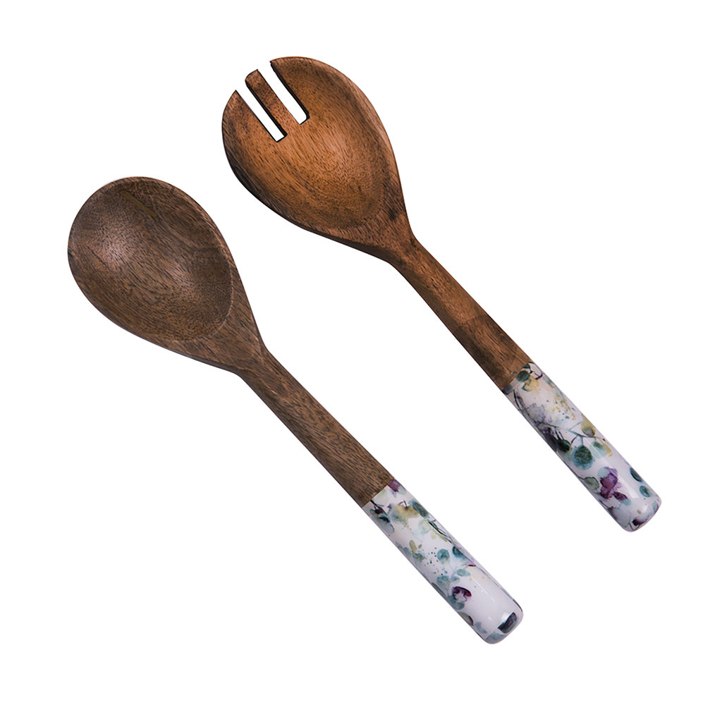 Couverts à salade en bois de manguier - Garden