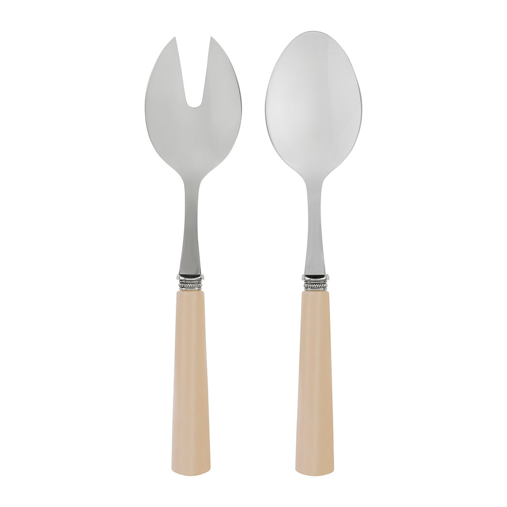 Couverts à salade en inox beige - Arbella