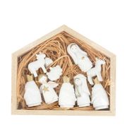 Crèche de noël naturel et blanc