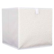 Cube de rangement pliable bouclette beige 30xh30cm