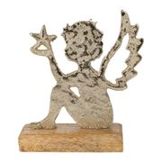 Déco ange en aluminium et manguier h17cm - Cauterets