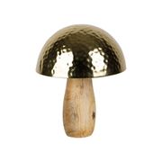 Déco champignon en manguier et fer doré h20cm - Cauterets